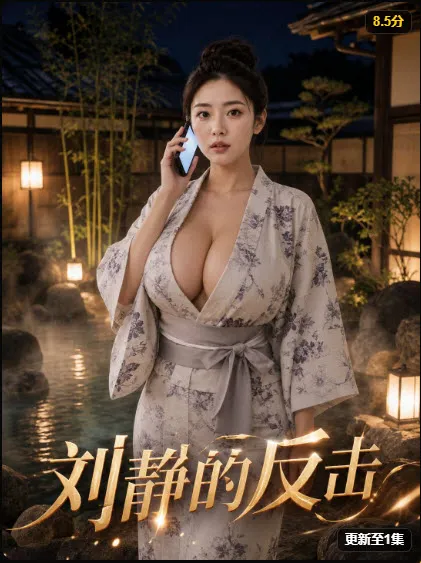 古风短剧封面，庭院中的人物